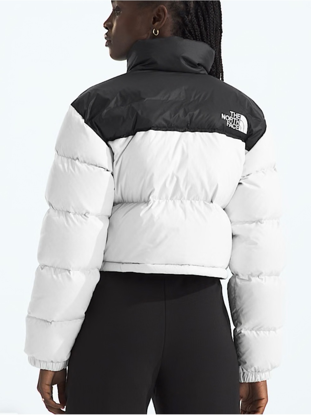 The North Face Women's Nuptse Short Jacket — White with Black Accents NWT